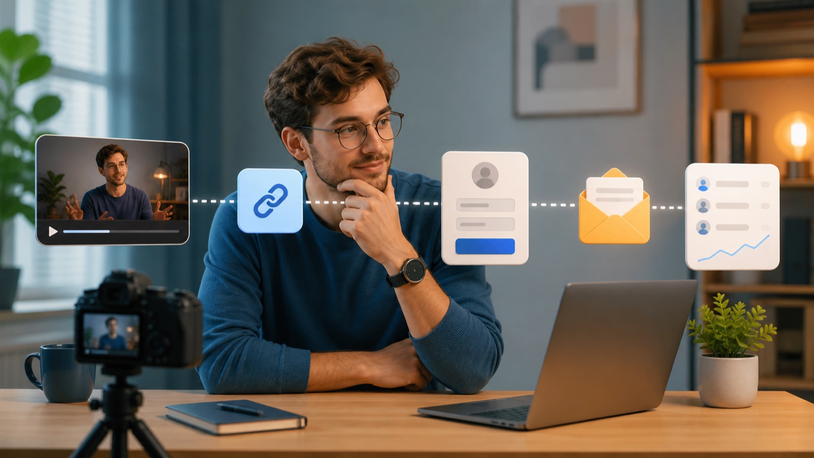 How to Track Email Subscribers From YouTube - Prodify Digital A video creator measuring the path from a tracked YouTube link to email subscribers and engagement