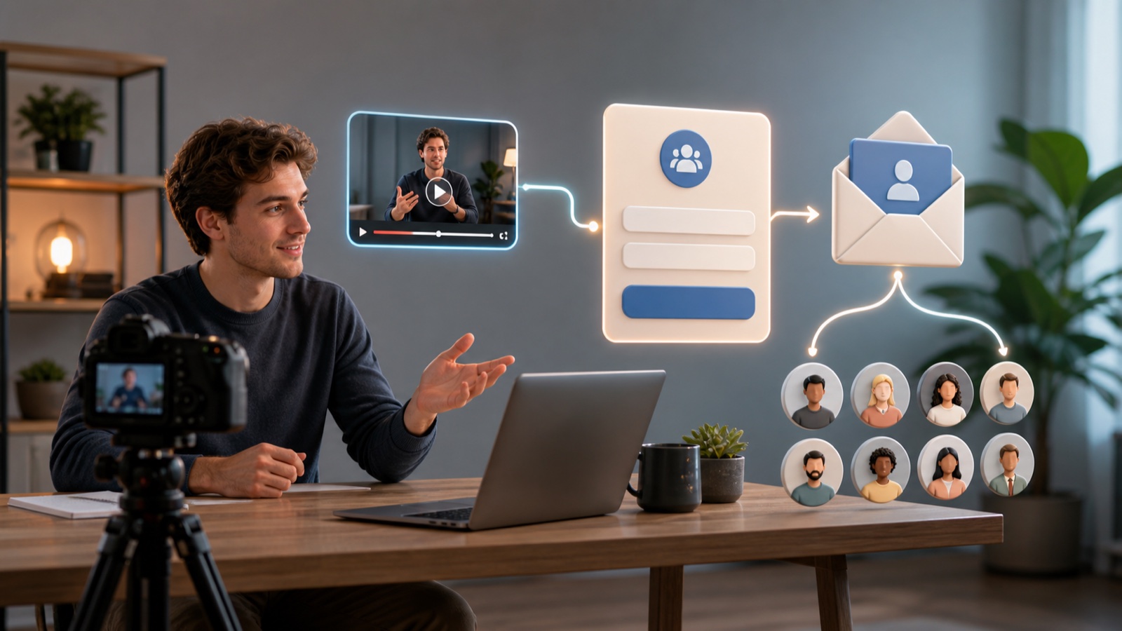 Where to Put Email Signup Links on YouTube in 2026 - Prodify Digital A small video creator connecting useful videos to a focused email signup page and subscriber audience