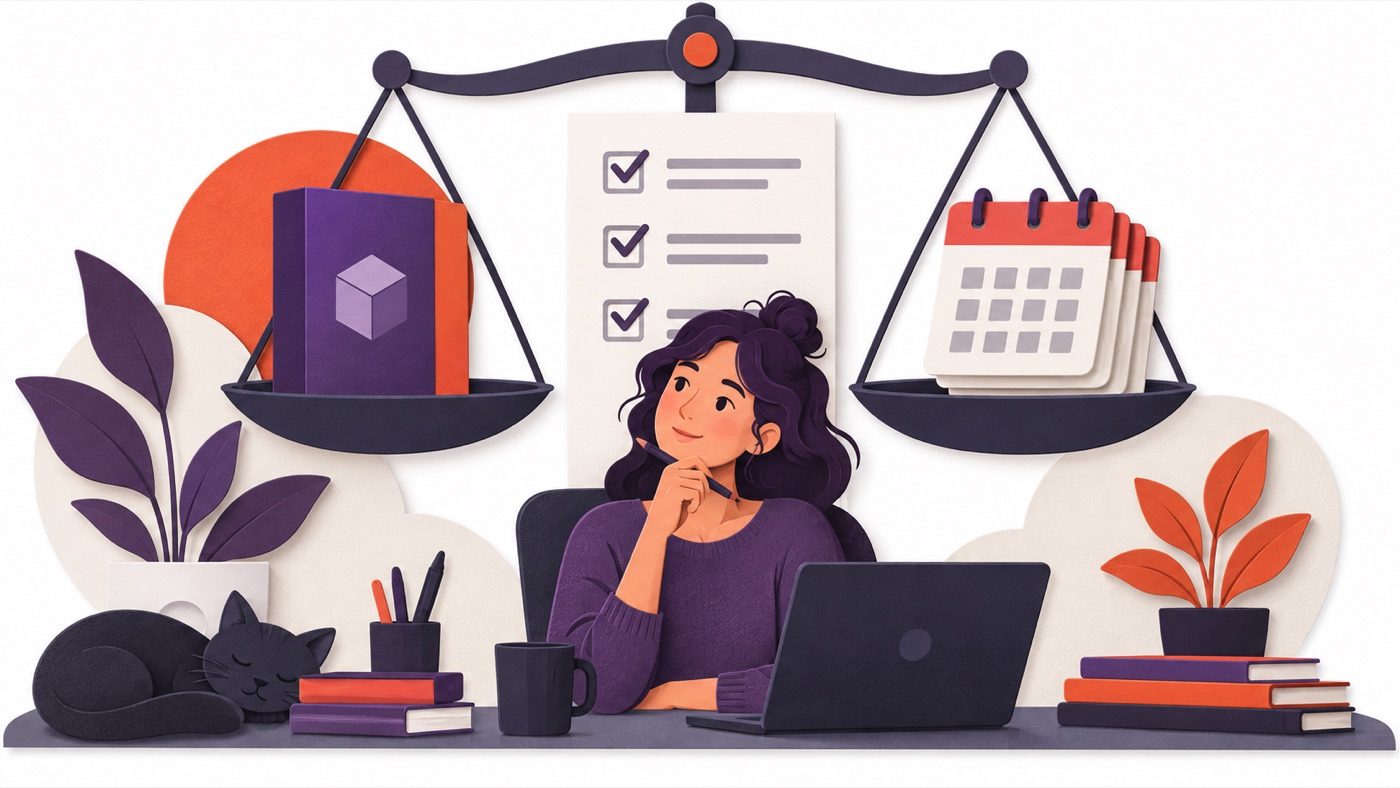 caption-cost-featured - Prodify Digital A creator weighs a one-time software purchase against recurring calendar payments