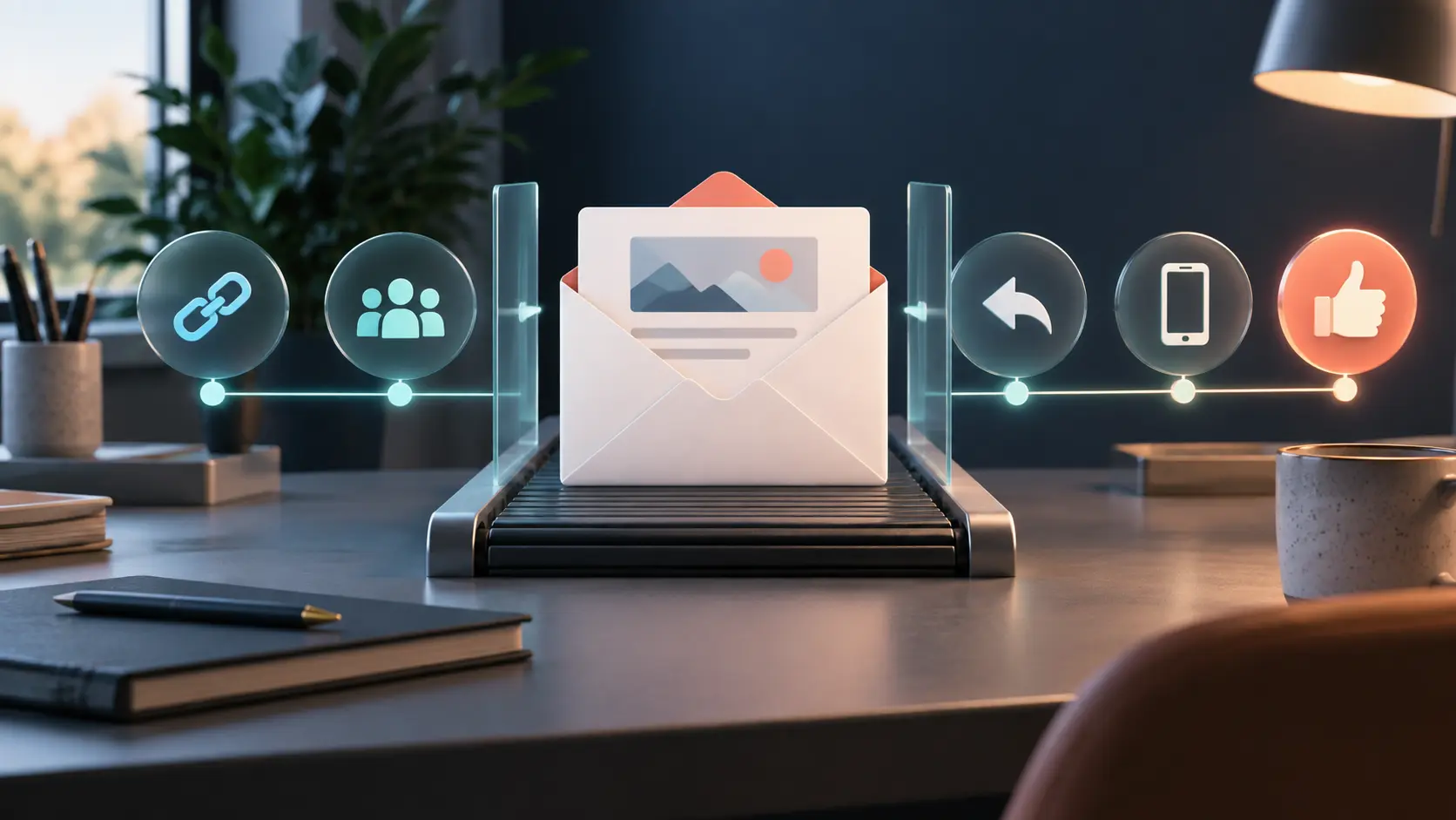 Pre-send email QA workflow - Prodify Digital Email campaign moving through checks for links, audience, replies, mobile display and approval