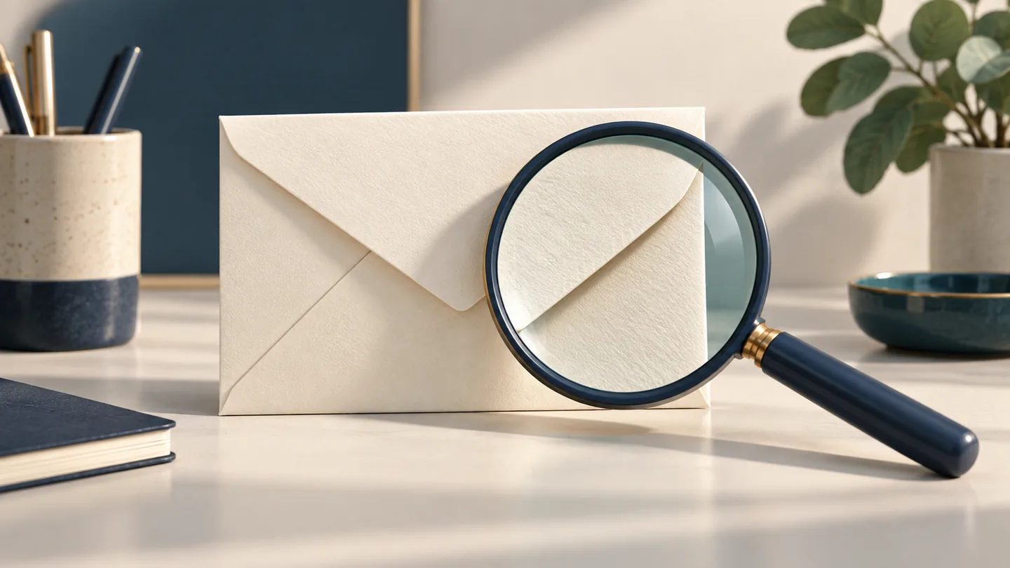 Diagnosing email engagement mistakes - Prodify Digital A magnifying glass examines an envelope to illustrate diagnosing email engagement
